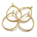 4pcs Stainless Steel Heart-shaped Earrings Bezel Charm Gold-plated Connectors
