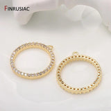Zircon Round Circle Pendant Charm DIY Making Earrings Necklace Fittings