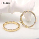 Zircon Round Circle Pendant Charm DIY Making Earrings Necklace Fittings