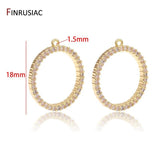 Zircon Round Circle Pendant Charm DIY Making Earrings Necklace Fittings