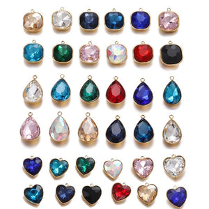 5pcs Zircon Water Drop Stone Pendant DIY Earring Necklaces