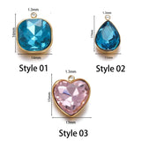 5pcs Zircon Water Drop Stone Pendant DIY Earring Necklaces