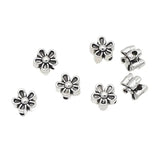 100pcs Antique Flower Metal Beads 6.5x4mm Charms Spacer Findings