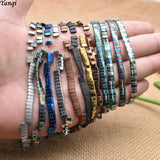 Matte Colourful Hematite Beads Square Spacer Beads for Jewelry Making
