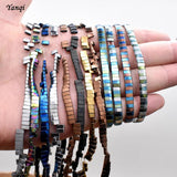 Matte Colourful Hematite Beads Square Spacer Beads for Jewelry Making