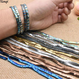 Matte Colourful Hematite Beads Square Spacer Beads for Jewelry Making
