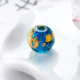 10pcs Round 10mm 12mm Foil Pattern Lampwork Glass Loose Beads for Jewelry Making