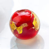10pcs Round 10mm 12mm Foil Pattern Lampwork Glass Loose Beads for Jewelry Making