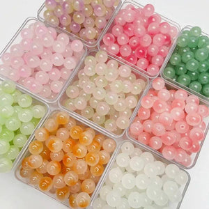 50pcs 10MM Glass Cloud Beads Round Shape Spacer Beads DIY Jewelry Making