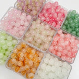 50pcs 10MM Glass Cloud Beads Round Shape Spacer Beads DIY Jewelry Making