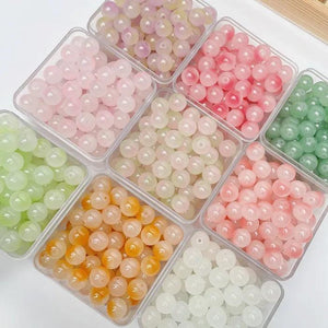 50pcs 10MM Glass Cloud Beads Round Shape Spacer Beads DIY Jewelry Making