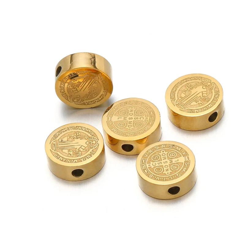 5PCS Stainless Steel Cross Spacer Beads for Bracelet Making DIY Craft 8mm