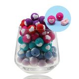 10pc/Lot Valentines Silicone Beads Focal Heart Round for DIY Necklace