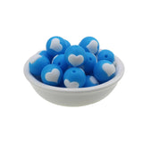 10pc/Lot Valentines Silicone Beads Focal Heart Round for DIY Necklace