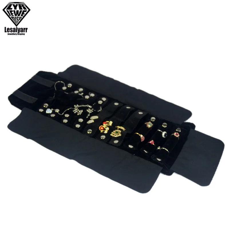 Large Travel Jewelry Roll Bag Necklace Bracelet Storage Case