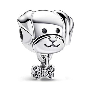 10Pcs Silver Cat Fox Charm Beads Pendant DIY Bracelets Bangles