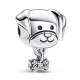 10Pcs Silver Cat Fox Charm Beads Pendant DIY Bracelets Bangles