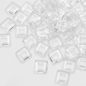 30Pcs Glass Crystal Square Beads With Big Hole 8mm Angle Cube Spacer