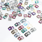 30Pcs Glass Crystal Square Beads With Big Hole 8mm Angle Cube Spacer