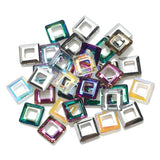 30Pcs Glass Crystal Square Beads With Big Hole 8mm Angle Cube Spacer