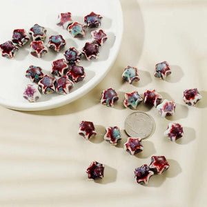 10pcs 17mm Field Snail Stars Ceramic Beads for Jewelry Making