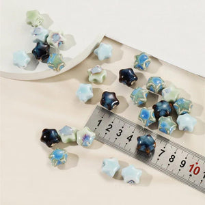 10pcs 17mm Field Snail Stars Ceramic Beads for Jewelry Making
