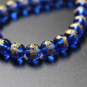 10Pcs Glass Beads Cobalt Dragon Carved 8mm 10mm Jewelry Making