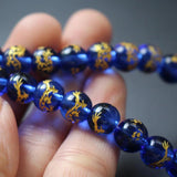 10Pcs Glass Beads Cobalt Dragon Carved 8mm 10mm Jewelry Making