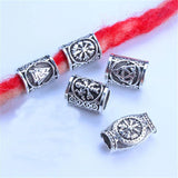 5pcs Viking Beads Hair Braid Beard Dreadlock Beads 8mm Hole Metal Bead