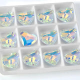 12PCS 15x18mm Crystal Heart Pendant Beads for Jewelry Making