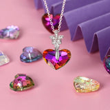 12PCS 15x18mm Crystal Heart Pendant Beads for Jewelry Making
