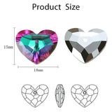 12PCS 15x18mm Crystal Heart Pendant Beads for Jewelry Making