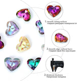 12PCS 15x18mm Crystal Heart Pendant Beads for Jewelry Making