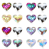 12PCS 15x18mm Crystal Heart Pendant Beads for Jewelry Making