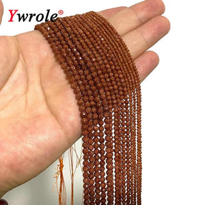 Small Faceted Golden SandStone Beads 2 3 4mm Loose Round for Jewelry Making DIY