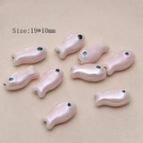 10PCS Hand Painted Fish Shaped Beads DIY Jewelry Making Ceramics Charms