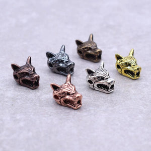 10pcs Animal Style Bracelet Accessories Wolf Head Beads for Jewelry Making DIY