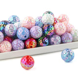 Mermaid Round Acrylic Spacer Beads for DIY Bracelets Necklaces