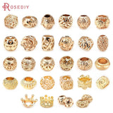 18K Large Hole Beads Crown Charms Pendants for Women