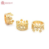 18K Large Hole Beads Crown Charms Pendants for Women