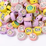 30Pcs Animals Polymer Clay Beads Fruit Flower Smile Beads for DIY Bracelet