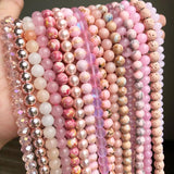 Pink Crystal Cat Eye Jades Rose Quartz Turquoises Stone Beads