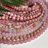 Pink Crystal Cat Eye Jades Rose Quartz Turquoises Stone Beads