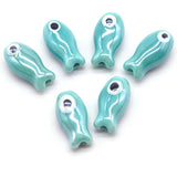 Fish Ceramic Beads Jewelry Making DIY Earrings Bracelet Porcelain Accessories