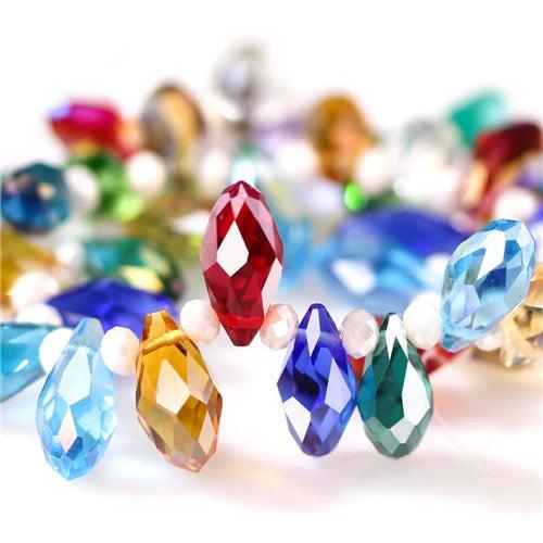 6*12 Mm Austria Mix Ab Teardrop Glass Beads for Jewelry Making DIY