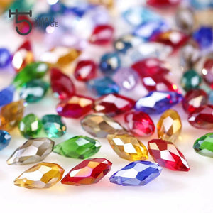 6*12 Mm Austria Mix Ab Teardrop Glass Beads for Jewelry Making DIY