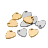 20pcs Stainless Steel Small Flat Love Hearts Charms Necklace Pendant Bracelet