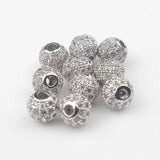 Micro Pave CZ Spacer Beads for Jewelry Making 4/6/8/10/12mm