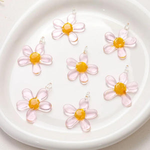 36X45mm Lampwork Flower Bead Charm Glass Bead Jewelry Making