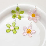 36X45mm Lampwork Flower Bead Charm Glass Bead Jewelry Making